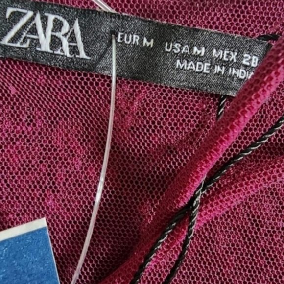 Zara Spaghetti Straps Beaded Cropped Top - Picture 8 of 9